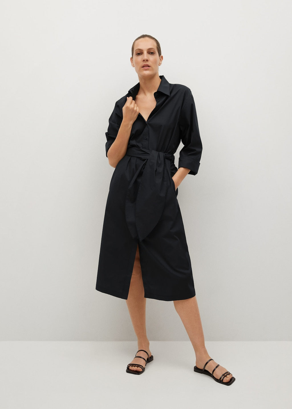 Cotton shirt dress