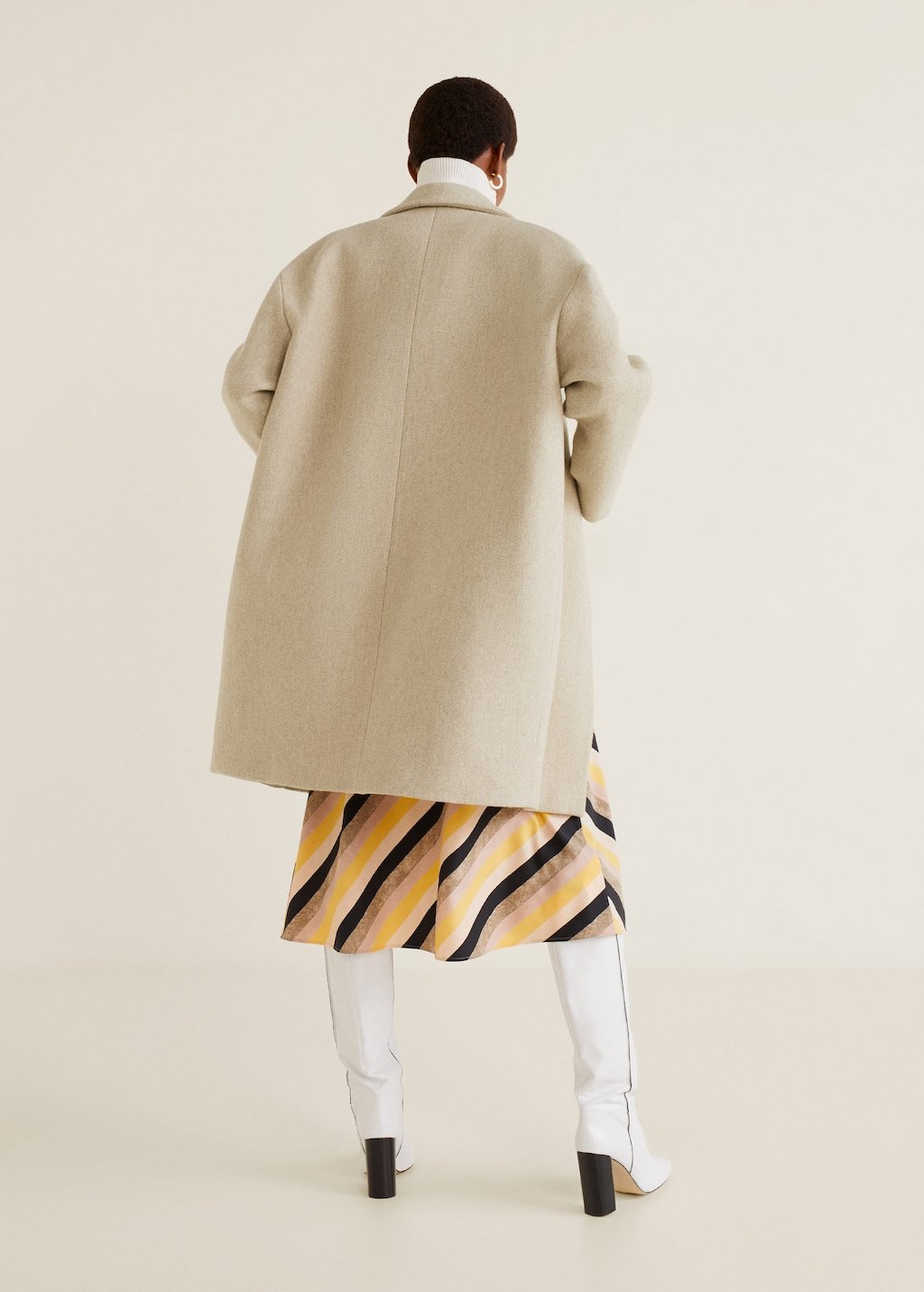 Unstructured wool-blend coat