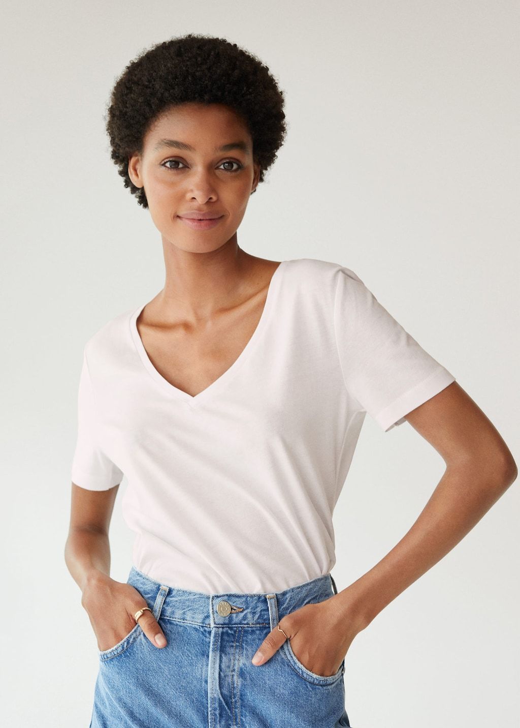 V-neck cotton T-shirt