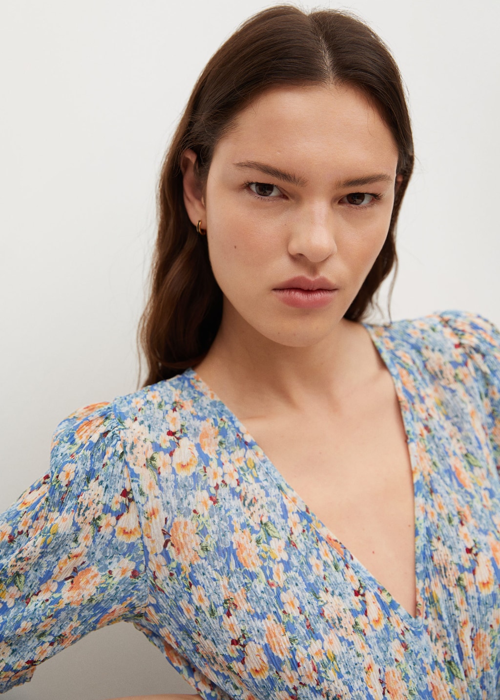 Printed pleated dress