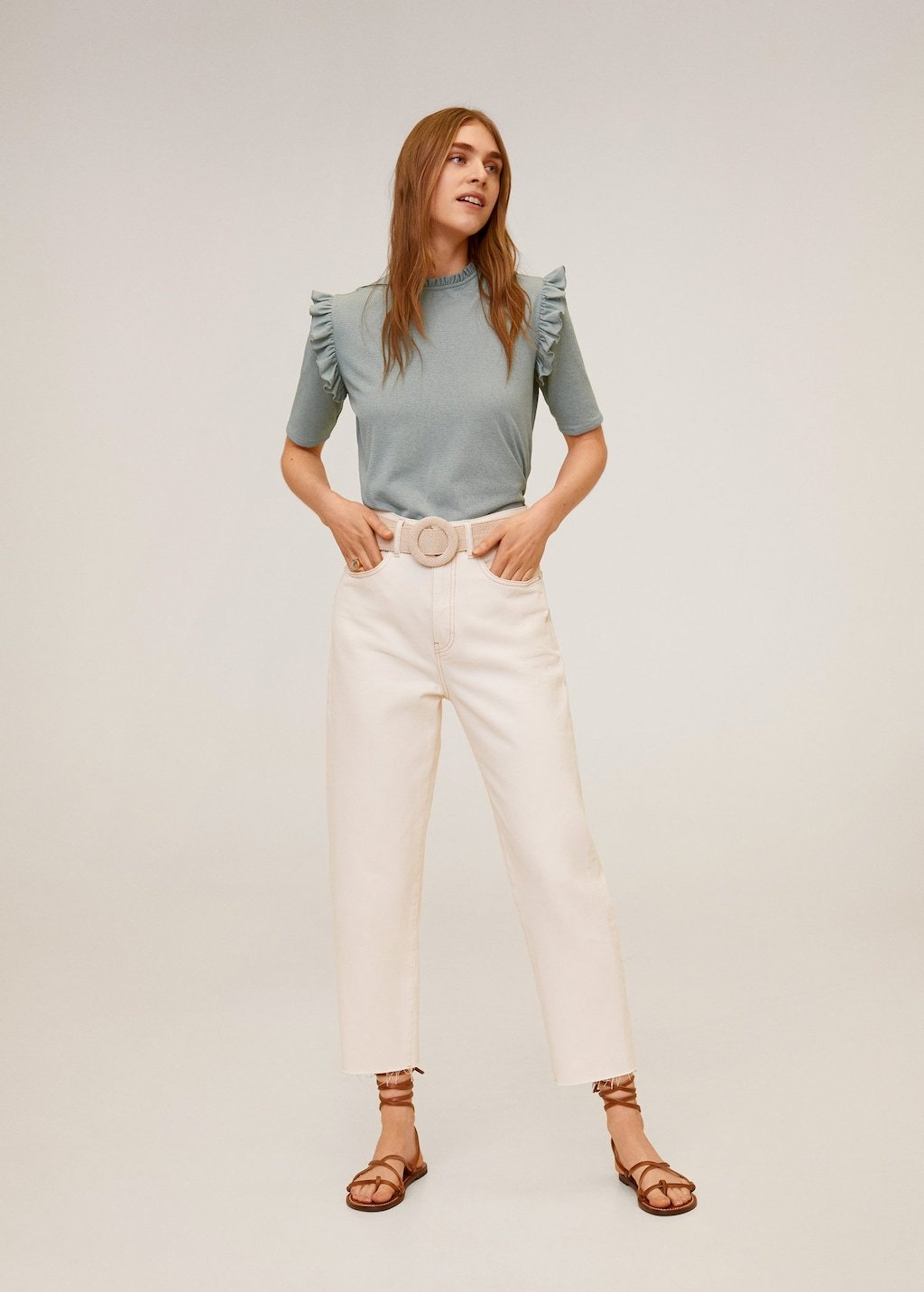 Ruffle textured T-shirt