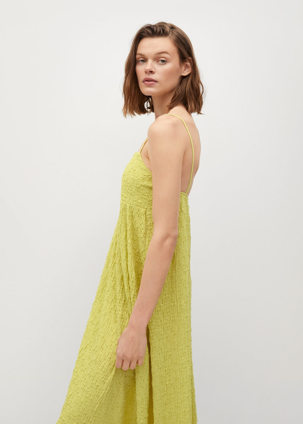 Textured cotton-blend dress