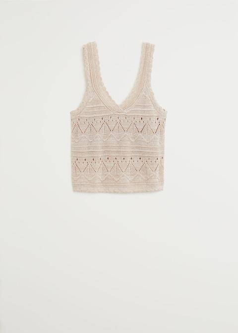 Openwork knit top