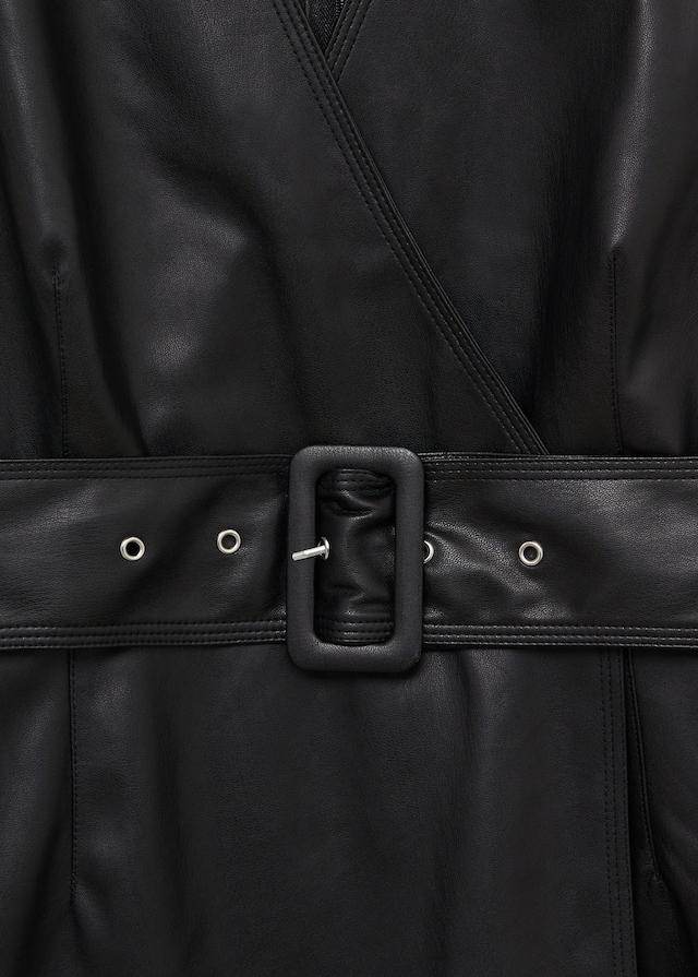 Faux-leather dress