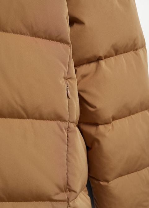 Feather down hooded coat