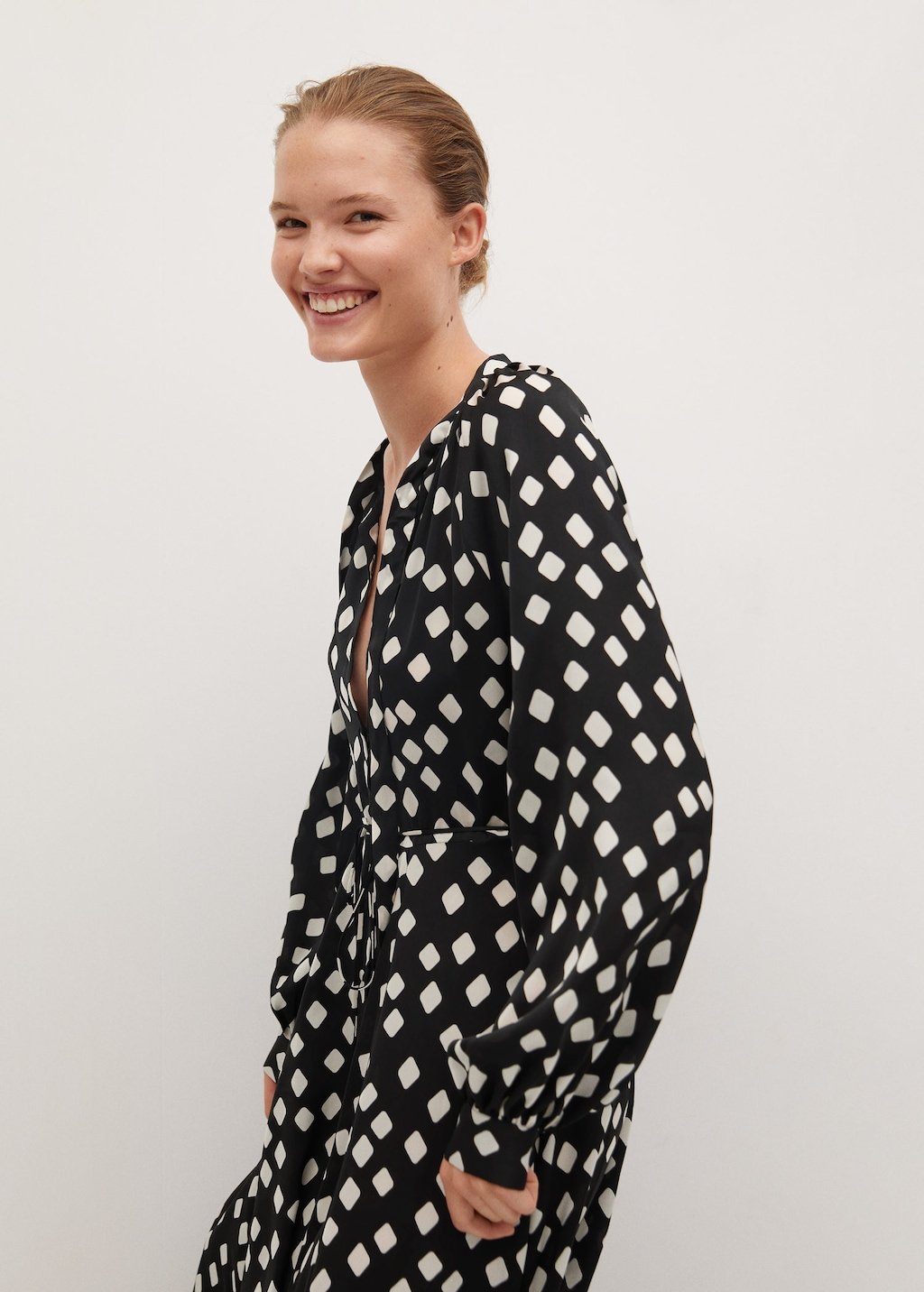 Geometric print midi dress