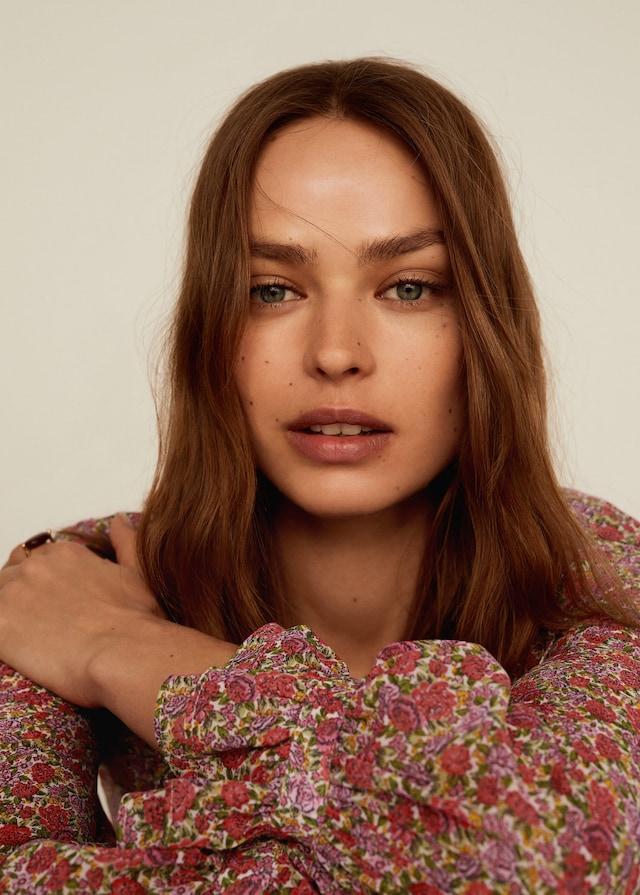 Ruffle neckline blouse