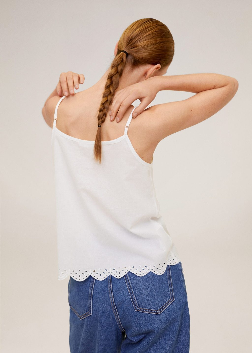 Embroidered cotton top