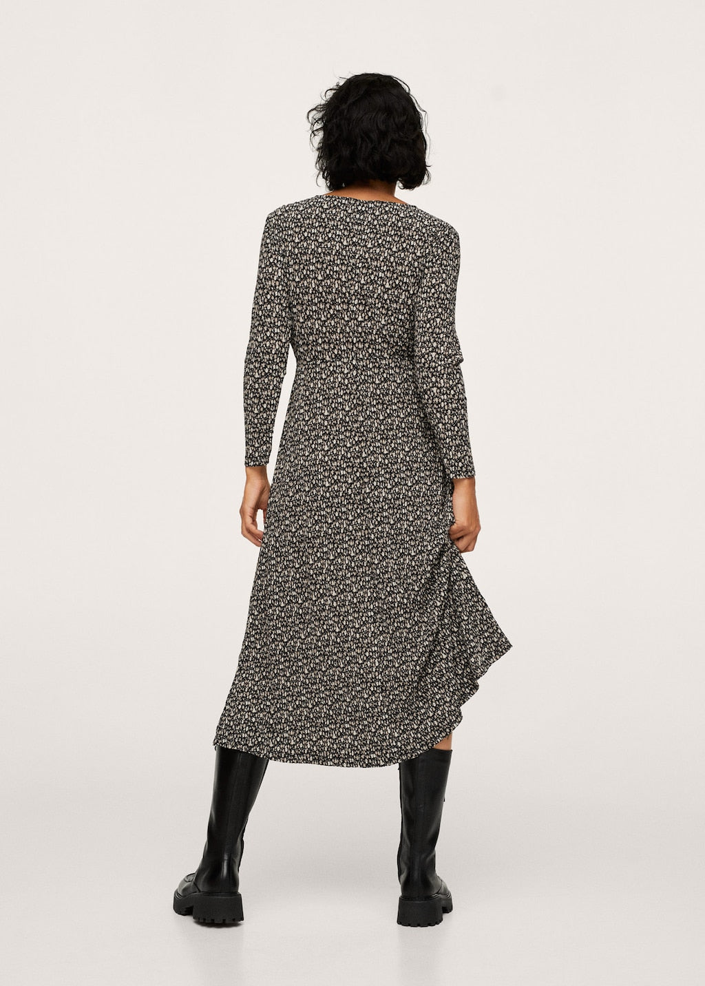 Printed textured dress