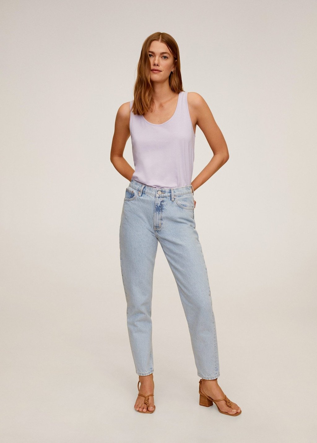 Strap cotton T-shirt