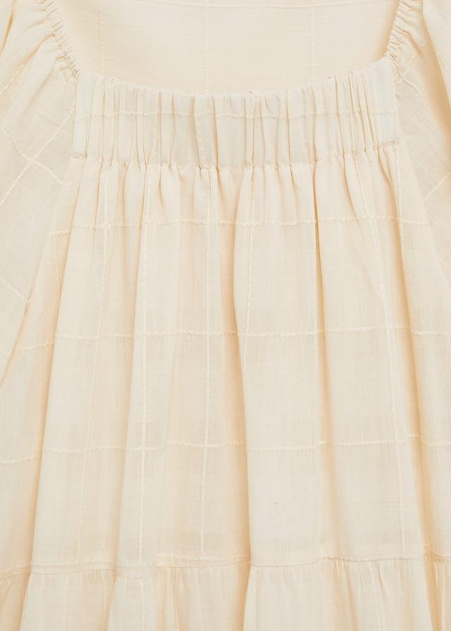 Puffed sleeves cotton dress