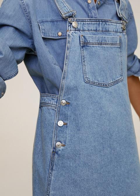 Pocket denim pinafore dress