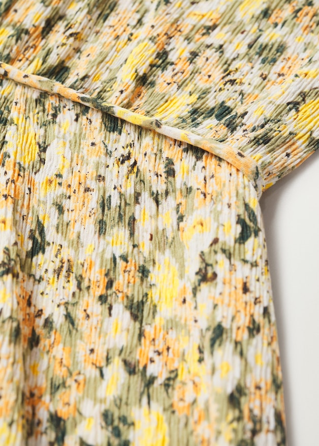 Printed pleated dress