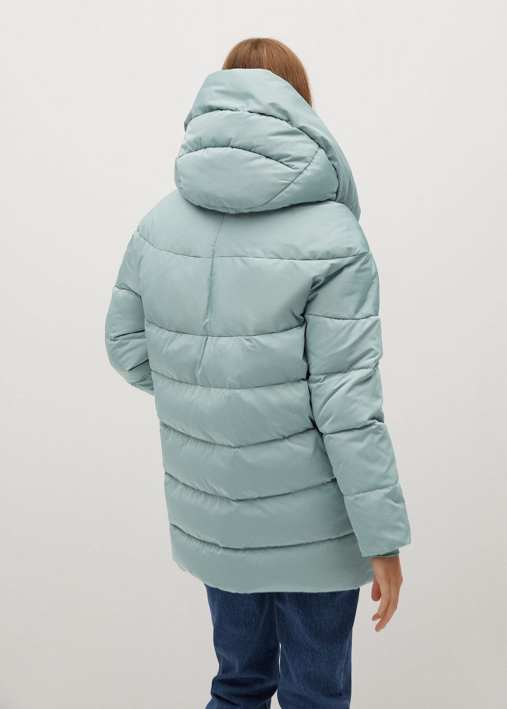 Feather down hooded coat