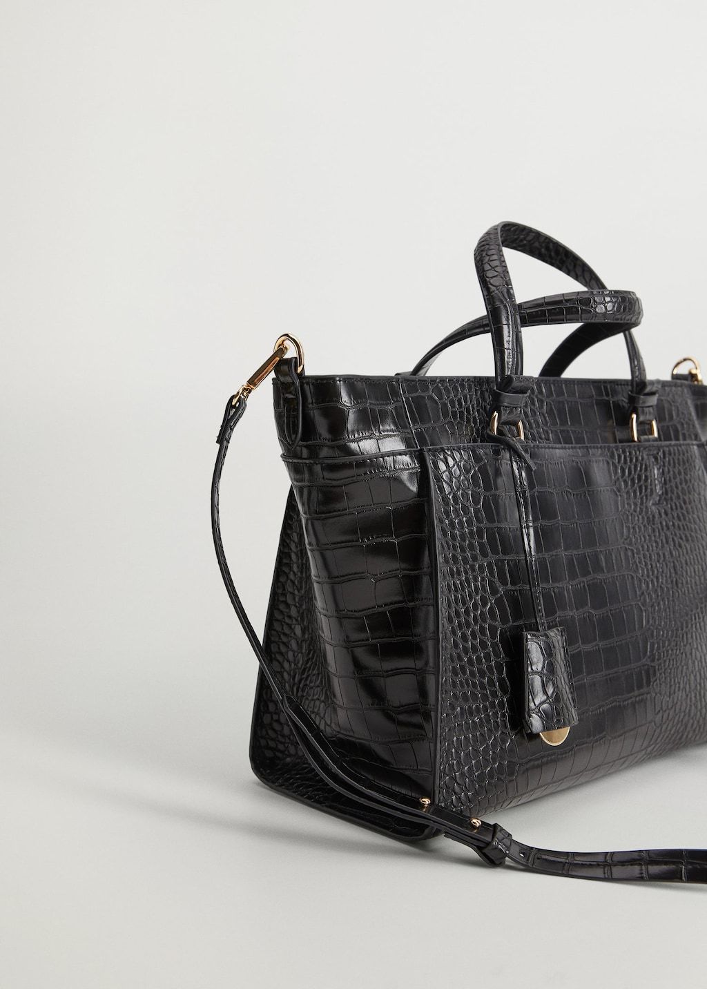 Croc-effect shopper bag