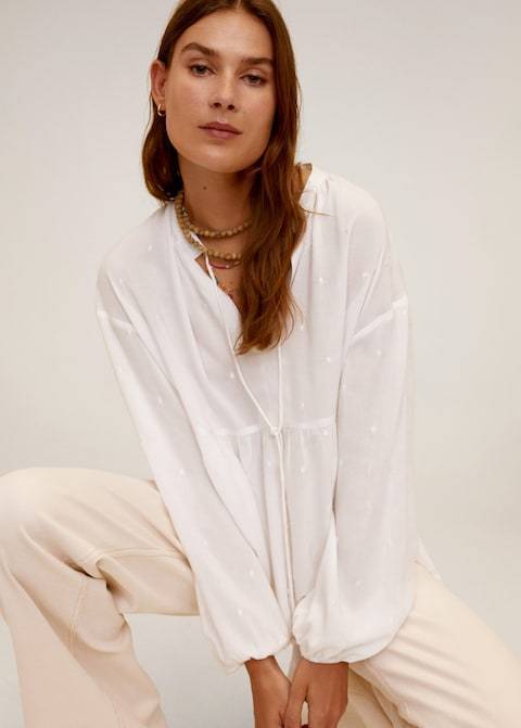 Relief details blouse