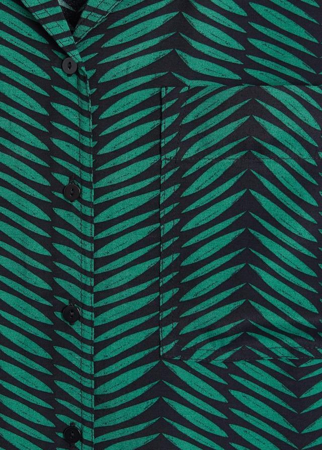 Chest-pocket flowy blouse