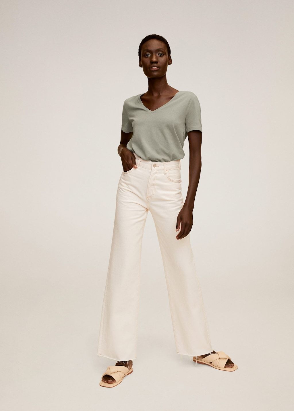 V-neck cotton T-shirt