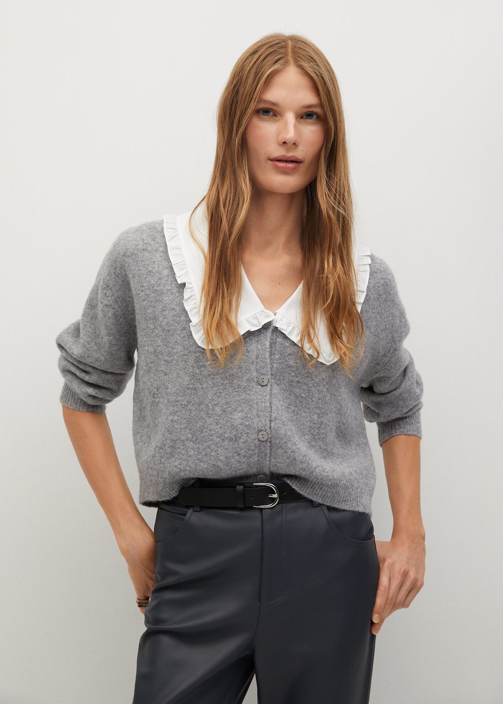 Baby doll neck cardigan