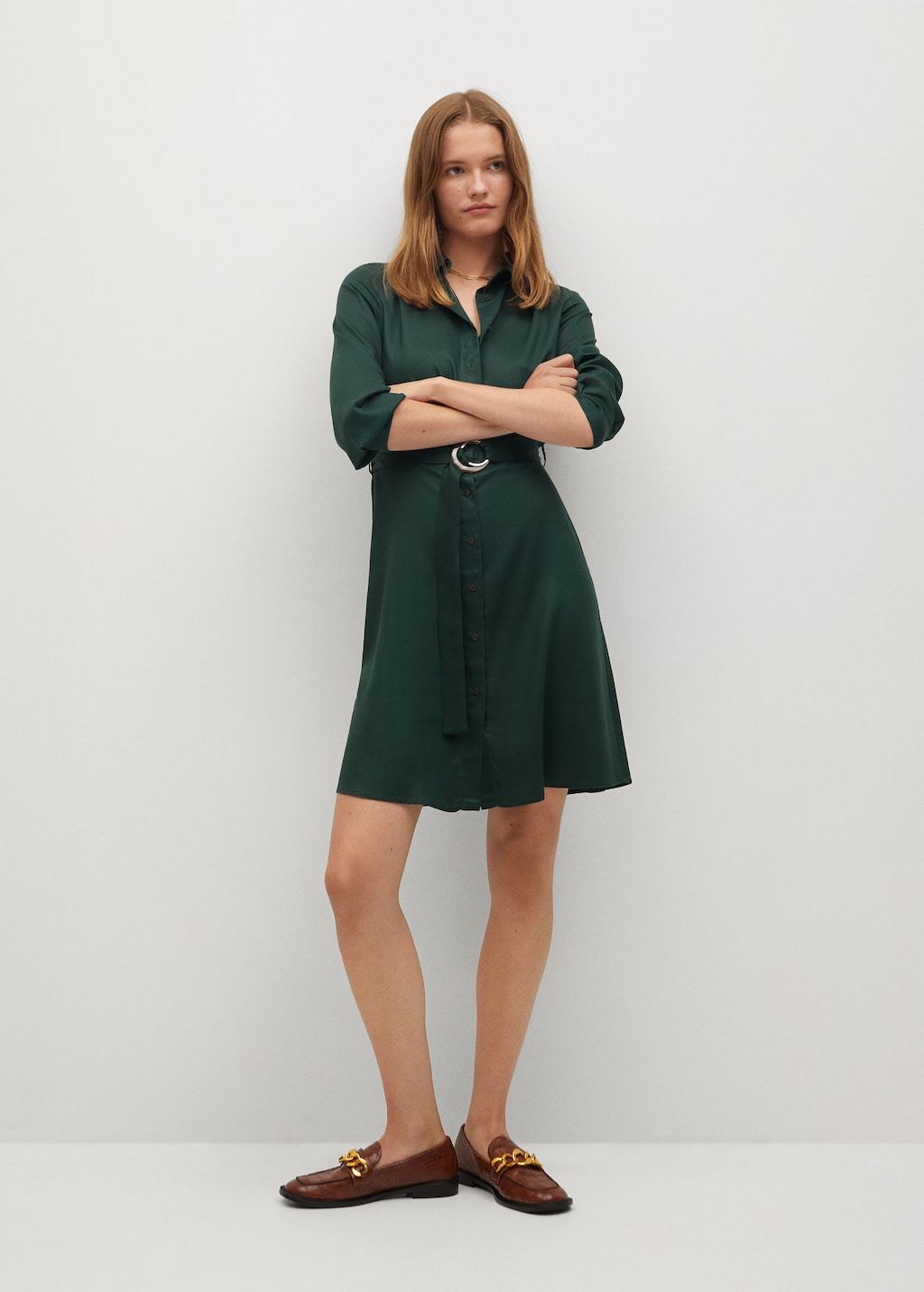 Belt shirt dress