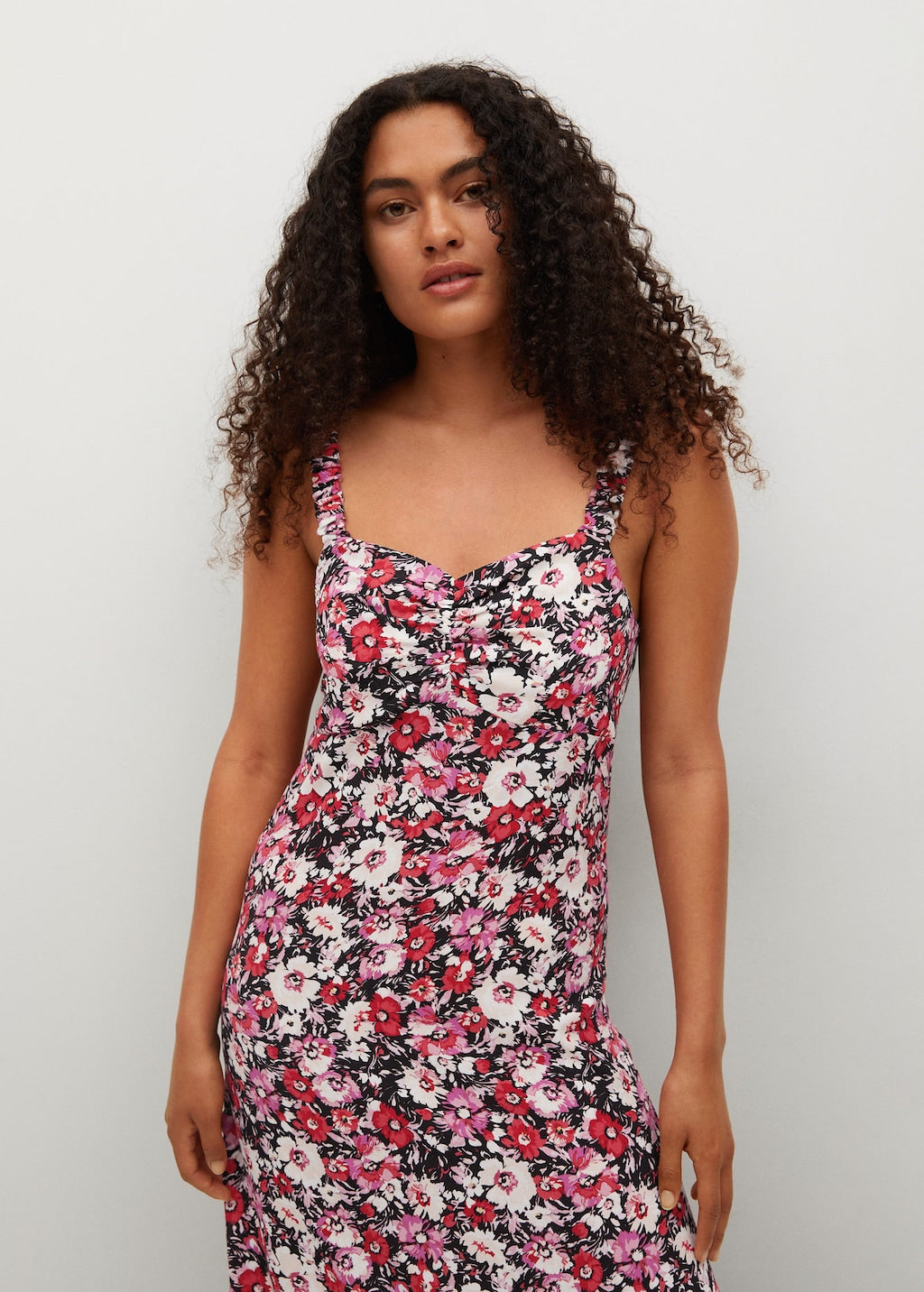 Ruffle printed dress