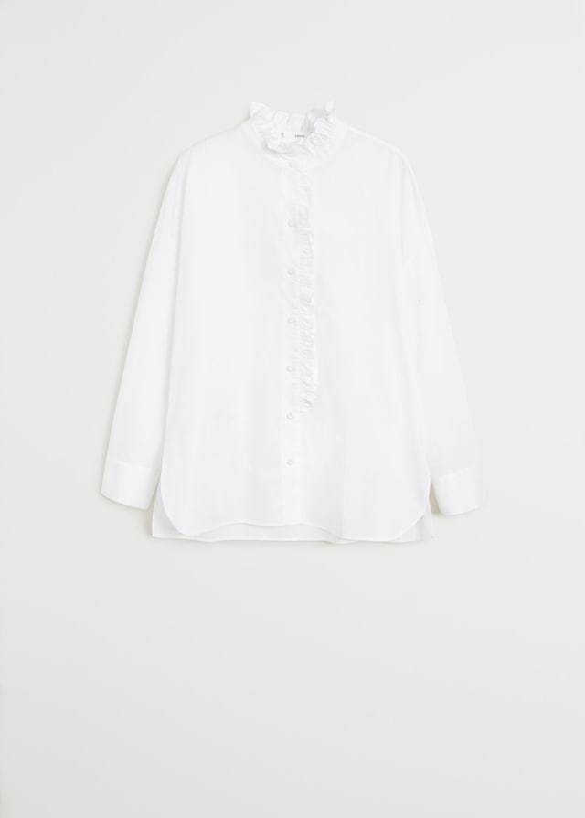 Ruffled cotton shirt