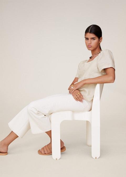 Textured linen blouse