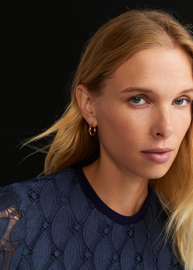 Embroidered openwork shirt