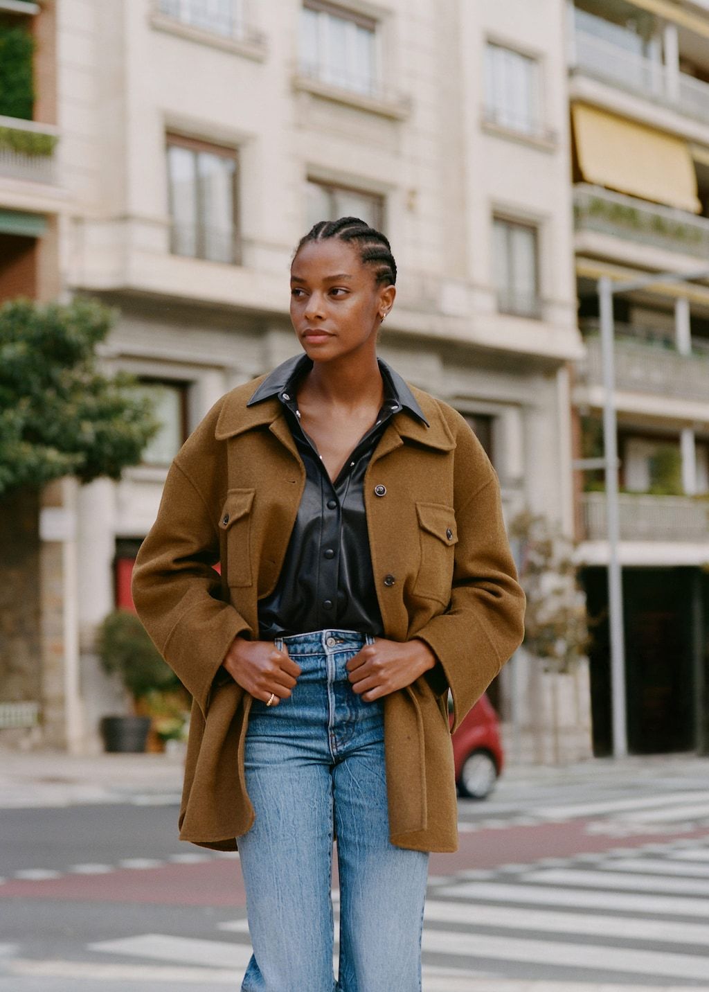 Oversize wool-blend overshirt