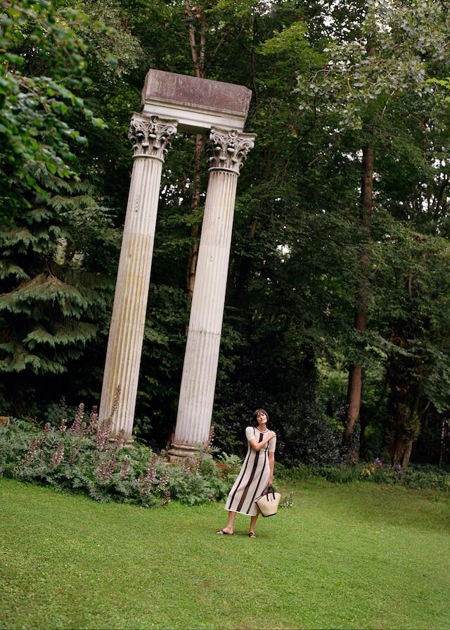 Open-work bicolour dress