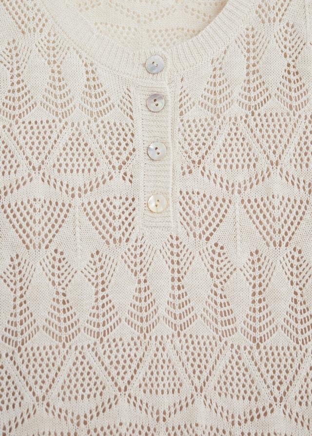Openwork detail linen dress
