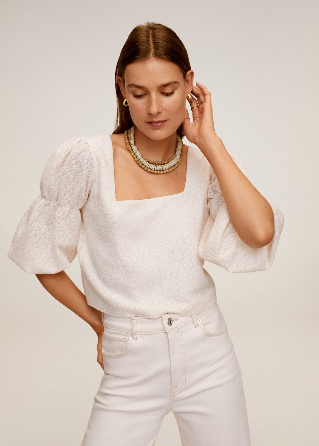Textured cotton top