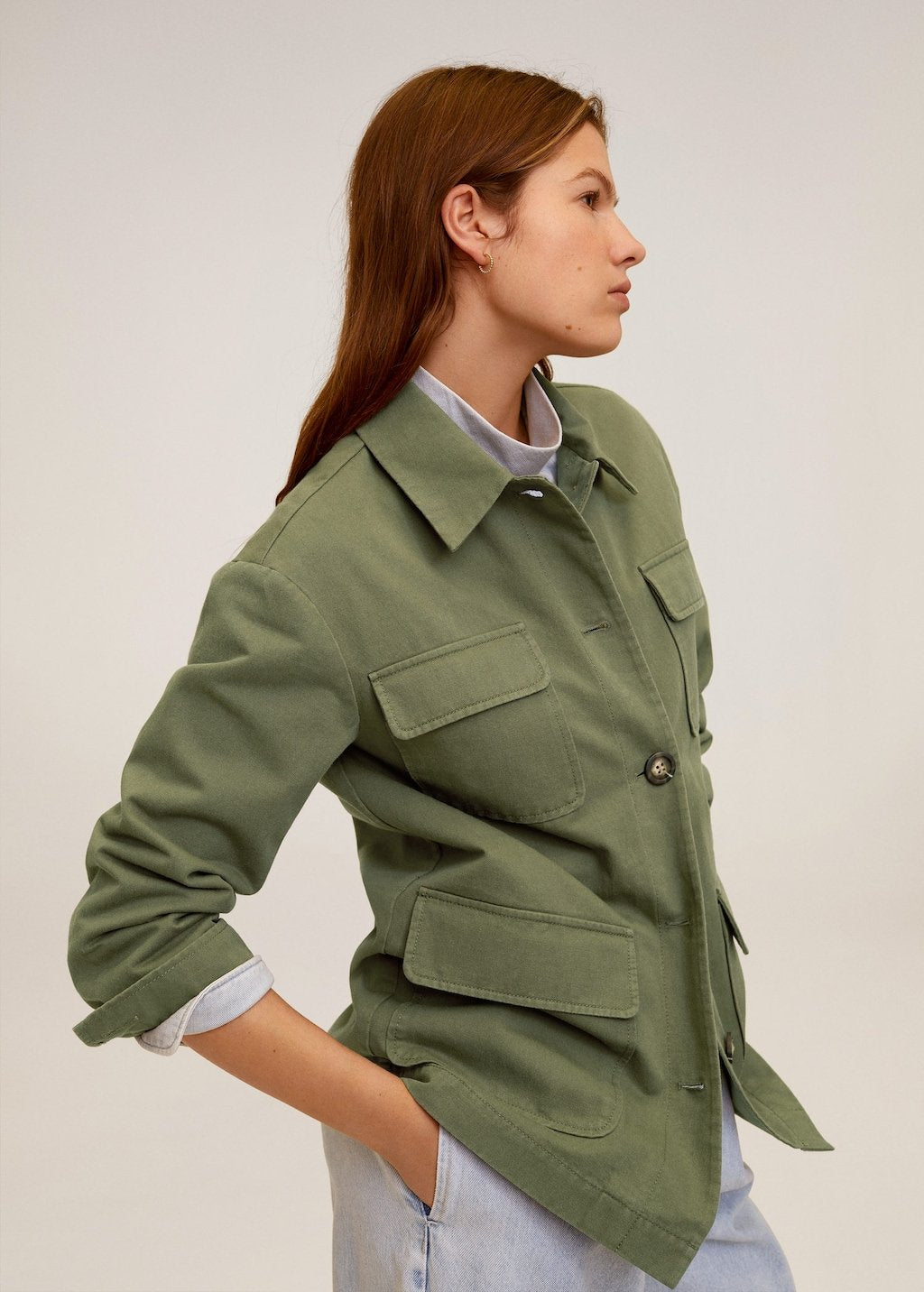 Multi-pocket cotton jacket