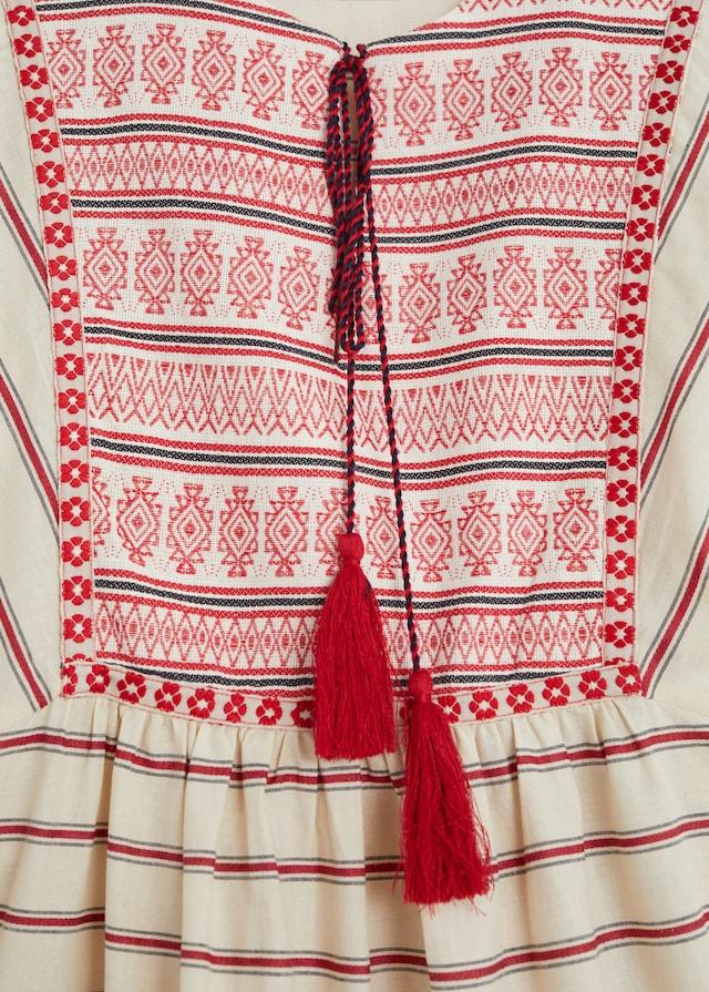 Embroidery striped dress