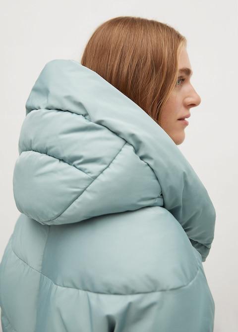 Feather down hooded coat