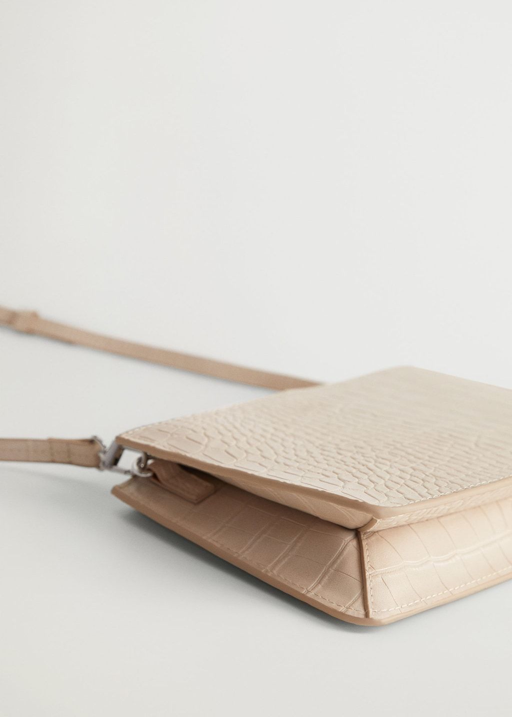 Croc-effect baguette bag