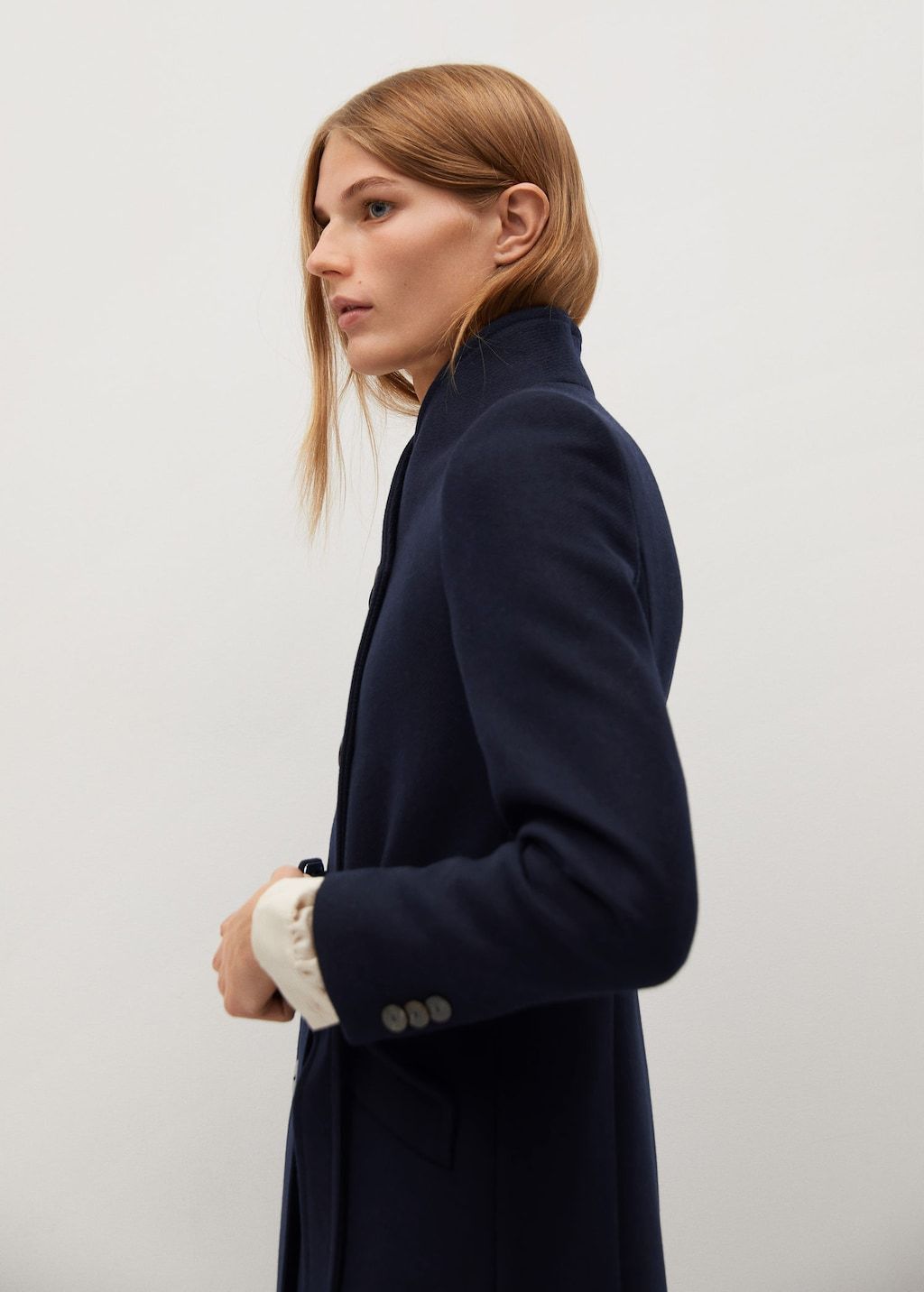 NAVY Manteco wool double-breasted coat