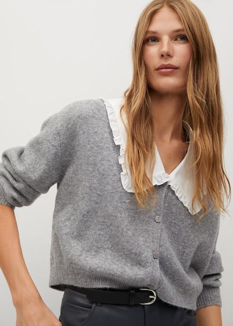 Baby doll neck cardigan