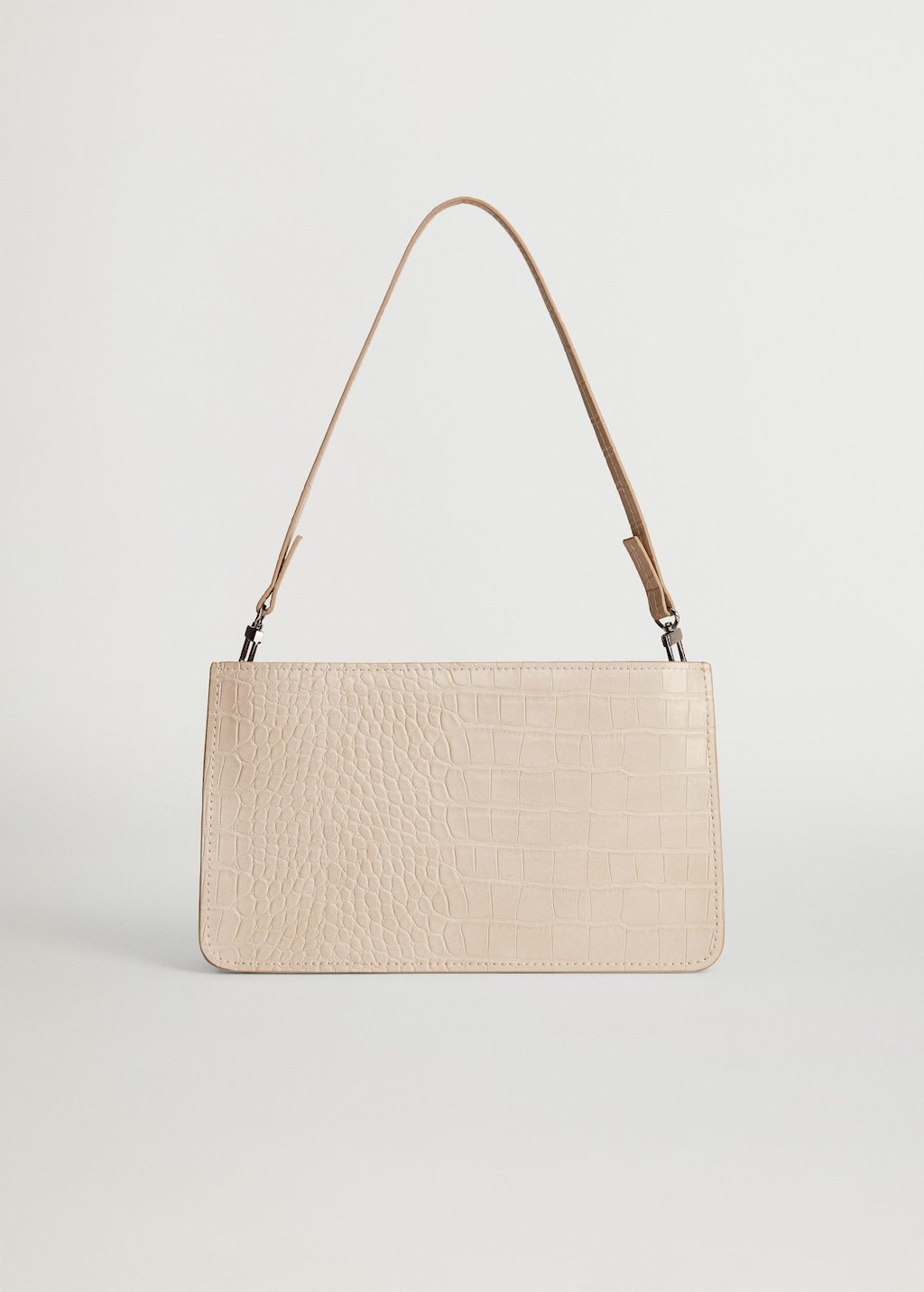 Croc-effect baguette bag