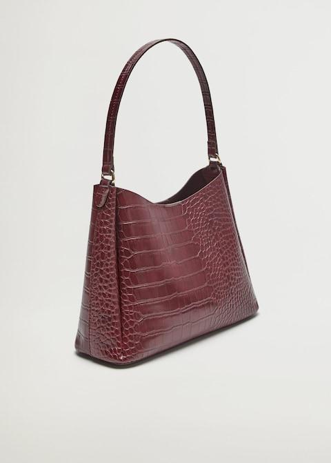 Croc-effect baguette bag