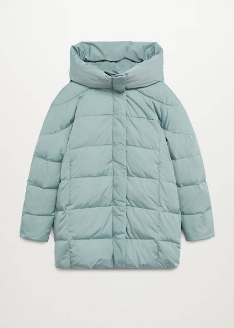 Feather down hooded coat