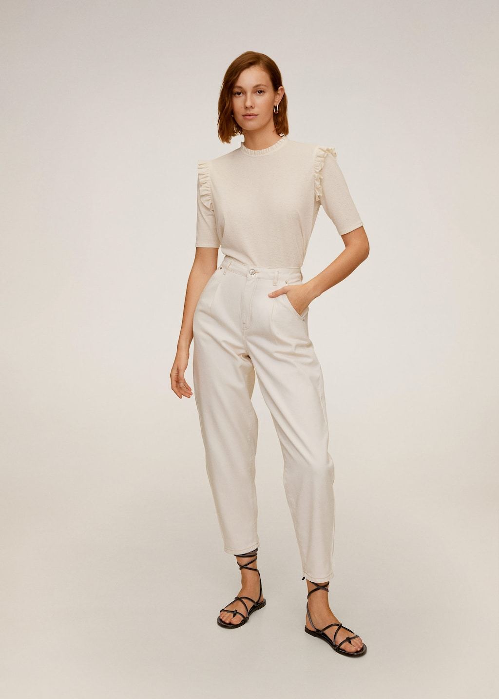 Ruffle textured T-shirt