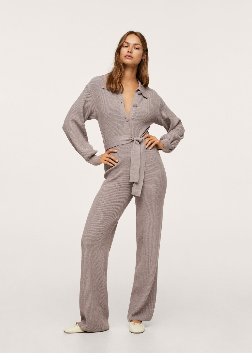 Belt long jumpsuit