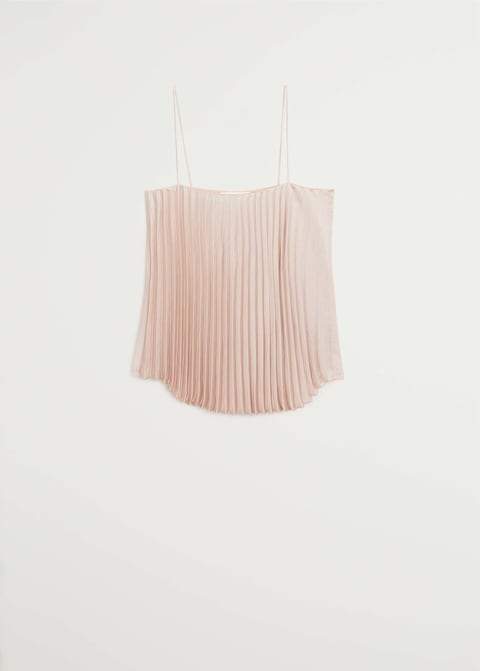 Pleated satin top