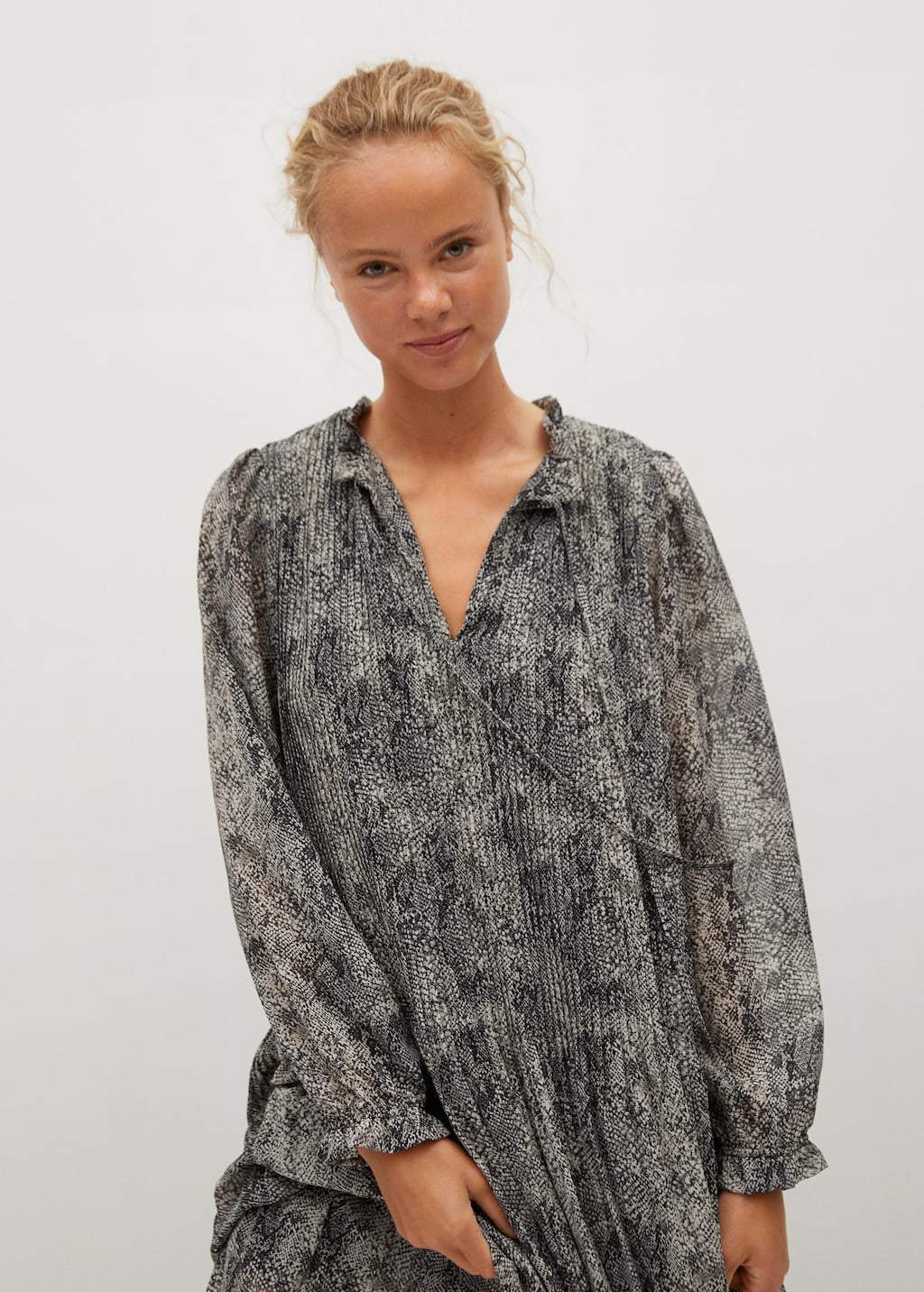 Recycled polyester animal print dress