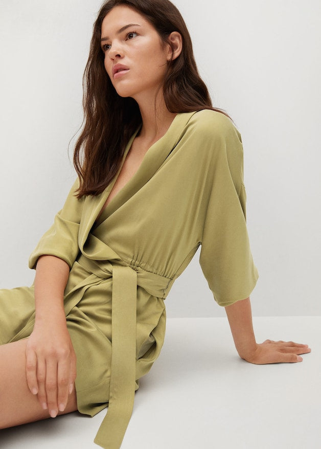 Wrap V-neckline jumpsuit