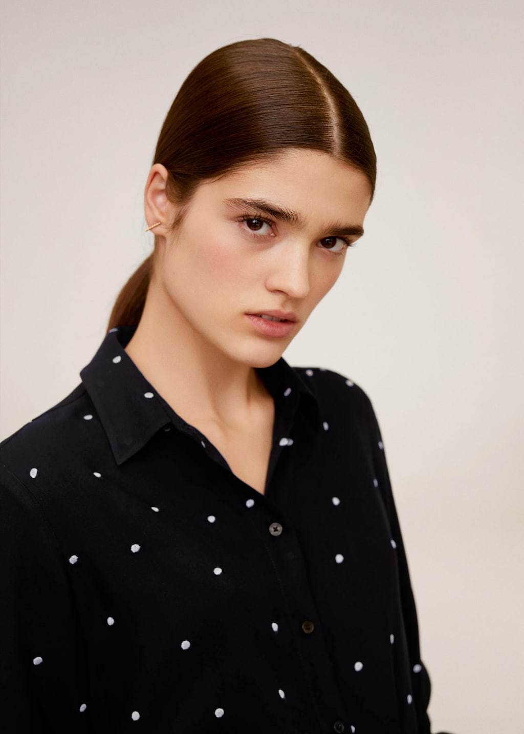 Polka-dot flowy shirt