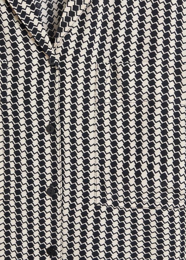 Chest-pocket flowy blouse