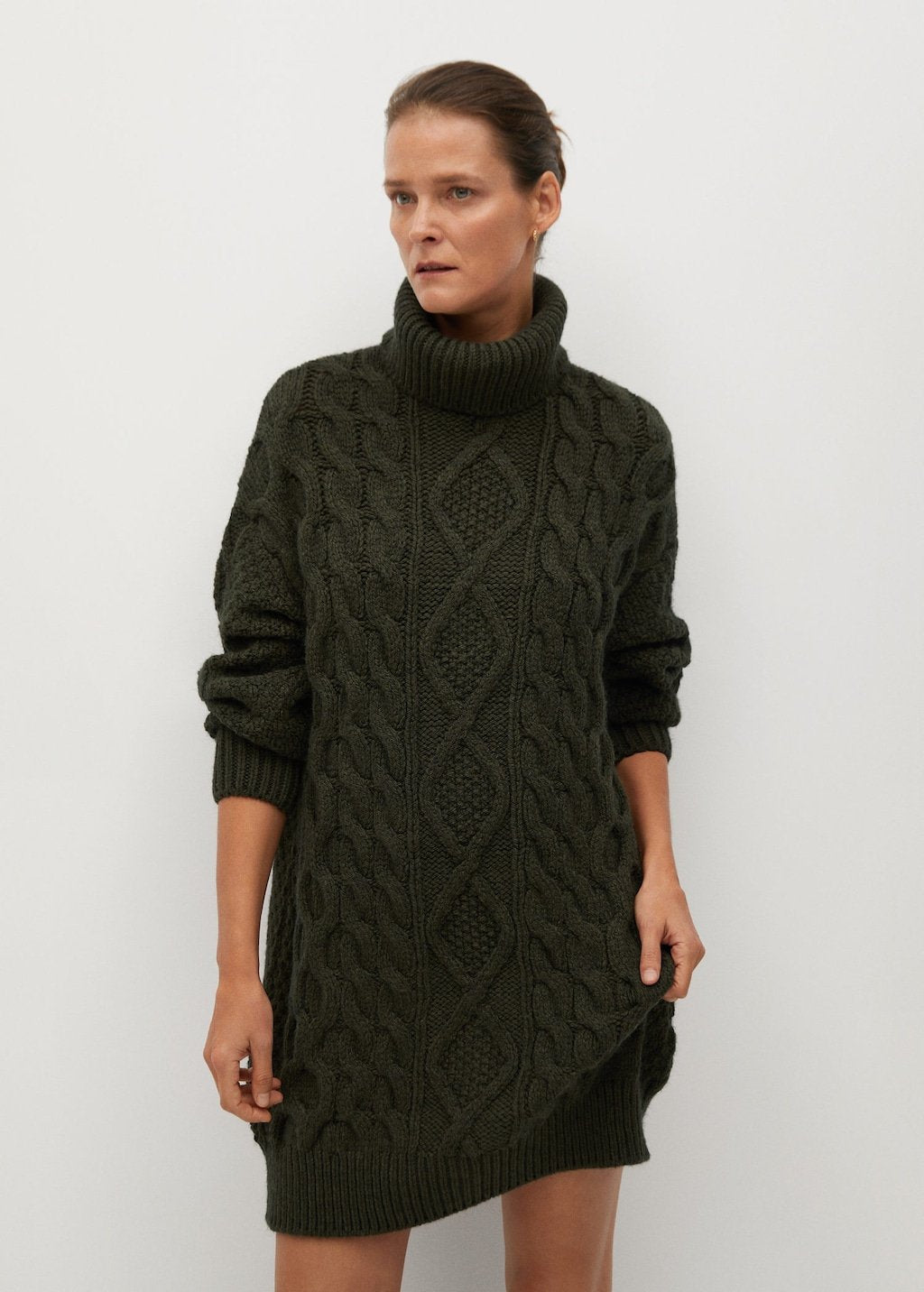 Knitted turtleneck dress